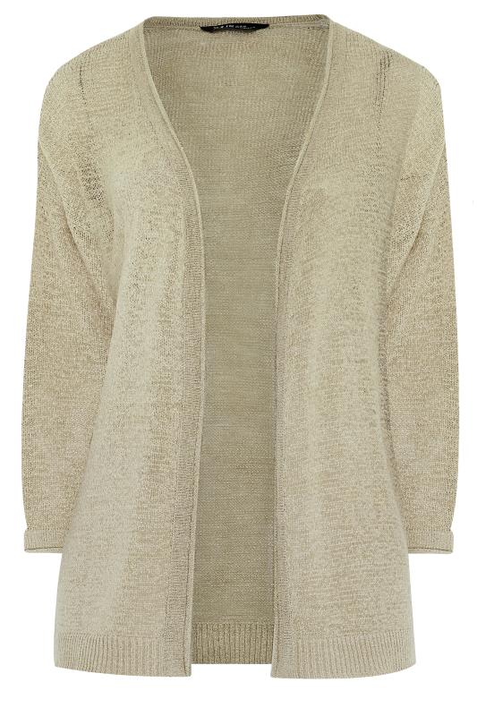 YOURS Plus Size Natural Brown Knitted Cardigan | Yours Clothing 5