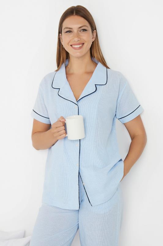 LTS Tall Women's Blue Stripe Woven Pyjama Set | Long Tall Sally 1
