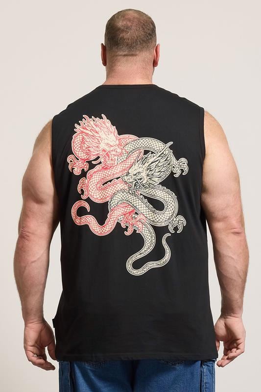 BadRhino Big & Tall Black Extra Long Dragon Graphic Muscle Vest | BadRhino 2