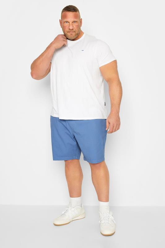 BadRhino Big & Tall Blue Stretch Elasticated Waist Chino Shorts | BadRhino 2