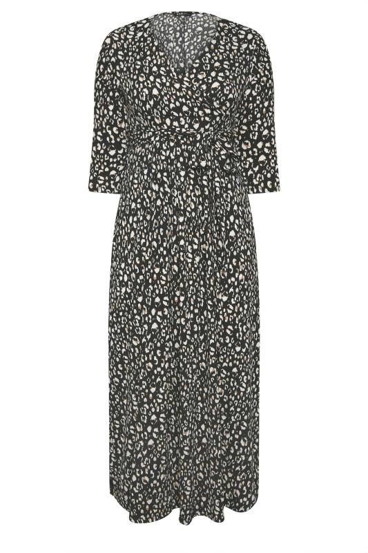 YOURS Curve Black Leopard Print Wrap Maxi Dress | Yours Clothing 5