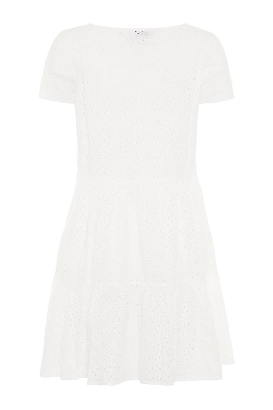 LTS Tall White Broderie Anglaise Tiered Tunic Dress 7