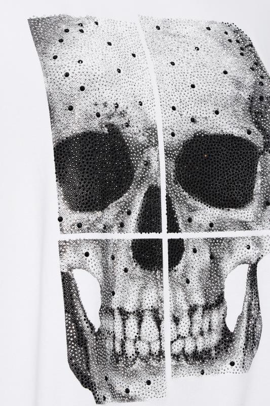 YOURS Curve Plus Size Skull Print Studded T-Shirt | Yours Clothing  5