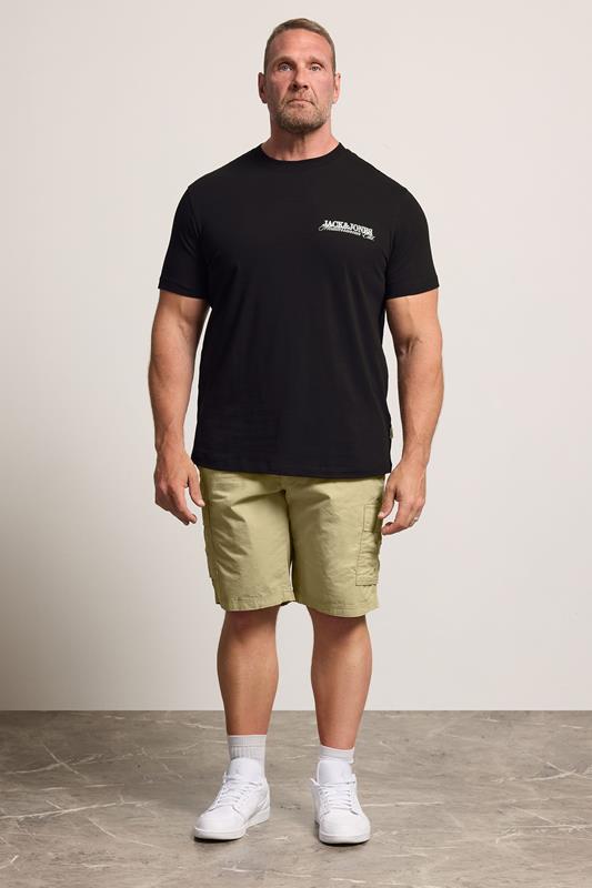 JACK & JONES Big & Tall Black 'St. Tropez' Print Tee | BadRhino 1