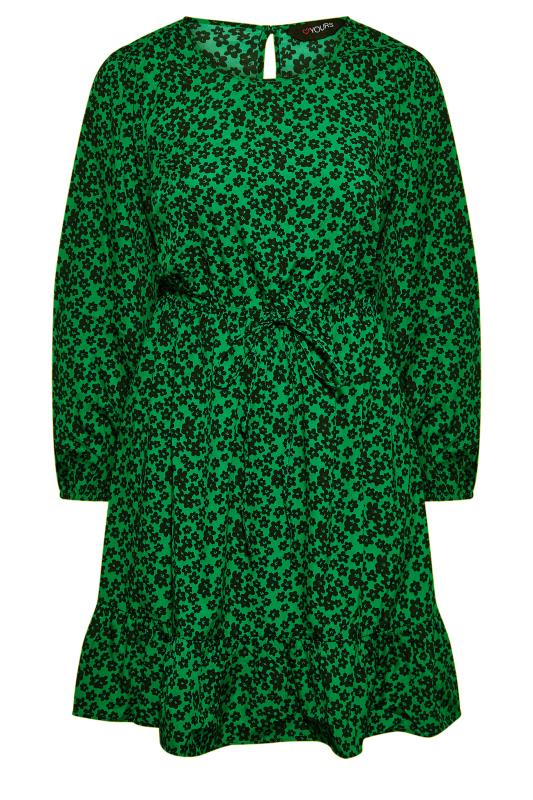 Plus Size Green Floral Print Midi Dress | Yours Clothing 5