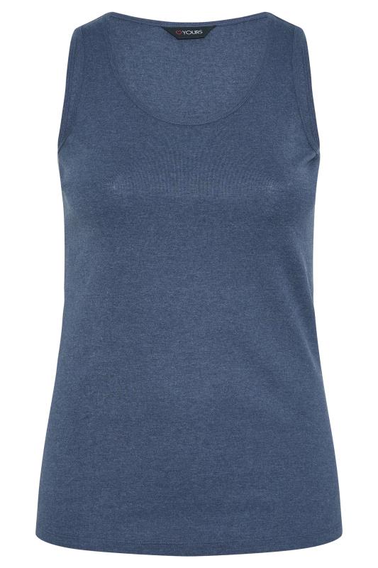 Plus Size Navy Blue Ribbed Vest Top | Yours Clothing 5