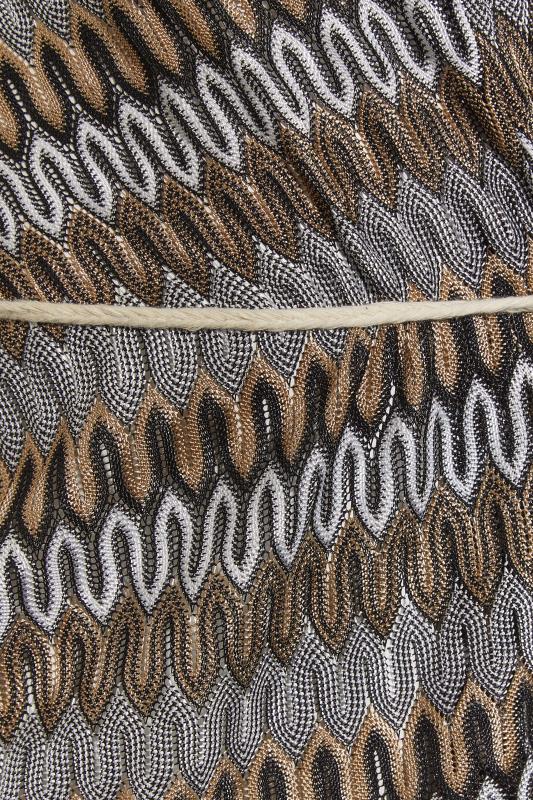 LTS Tall Black Patterned Crochet Rope Tie Cardigan 6