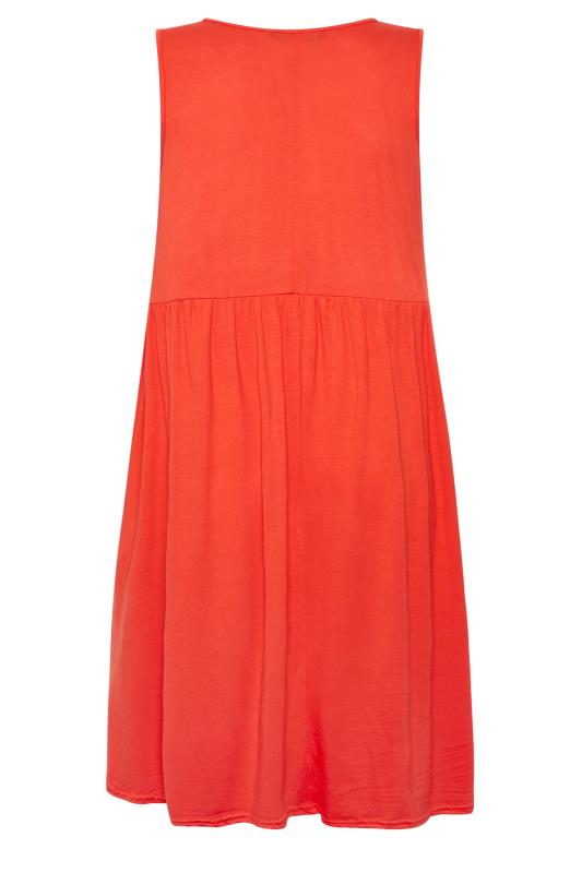 LIMITED COLLECTION Plus Size Coral Orange Pocket Tunic Dress | Yours Clothing 7
