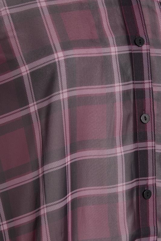 Plus Size Burgundy Red Check Button Through Chiffon Blouse | Yours Clothing 6