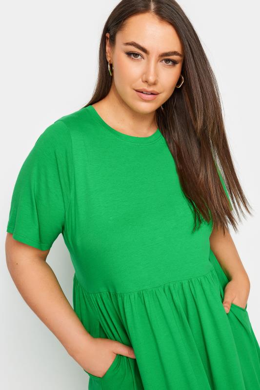 YOURS Plus Size Green Pure Cotton Midaxi Dress | Yours Clothing 4