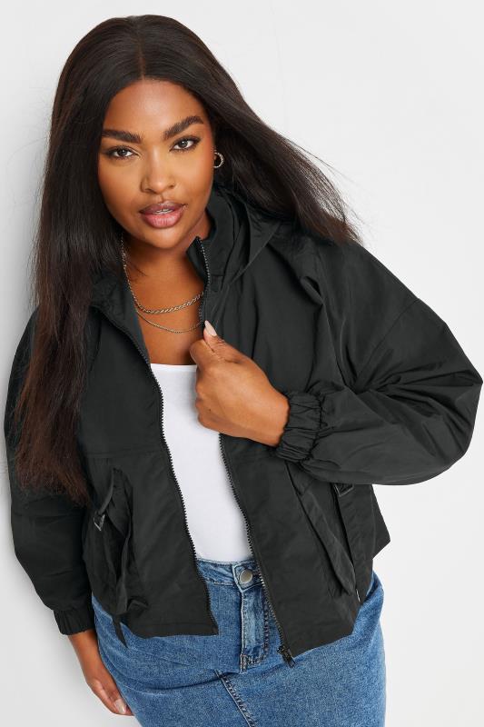 LIMITED COLLECTION Plus Size Black Hooded Cargo Jacket | Yours Clothing 1