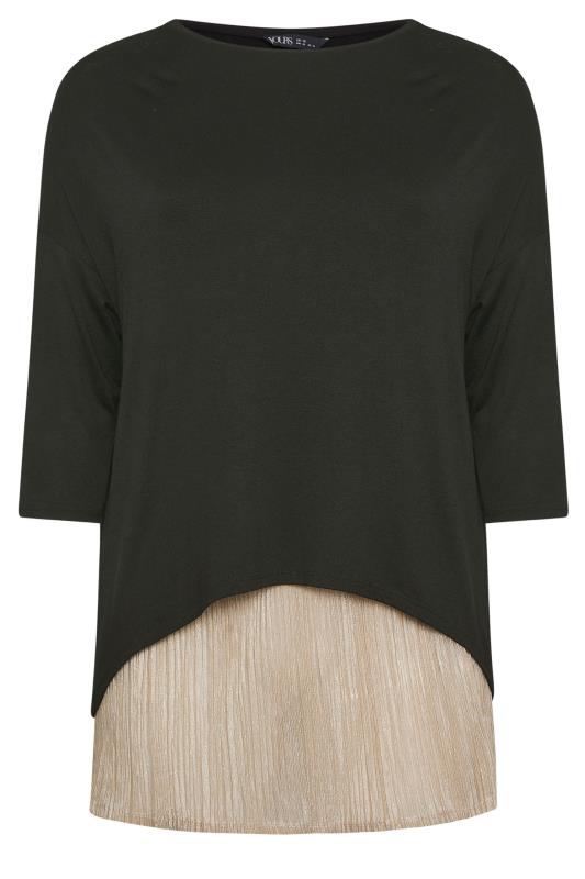 YOURS Plus Size Black Mesh Dipped Hem Top | Yours Clothing 5