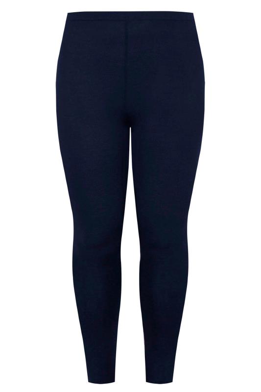 Plus Size Navy Blue Cotton Leggings | Yours Clothing 6