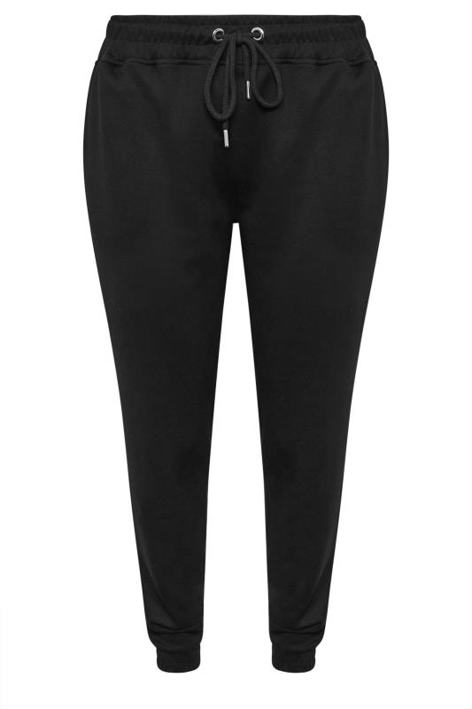 YOURS Plus Size Black Elasticated Joggers | Yours Clothing 5