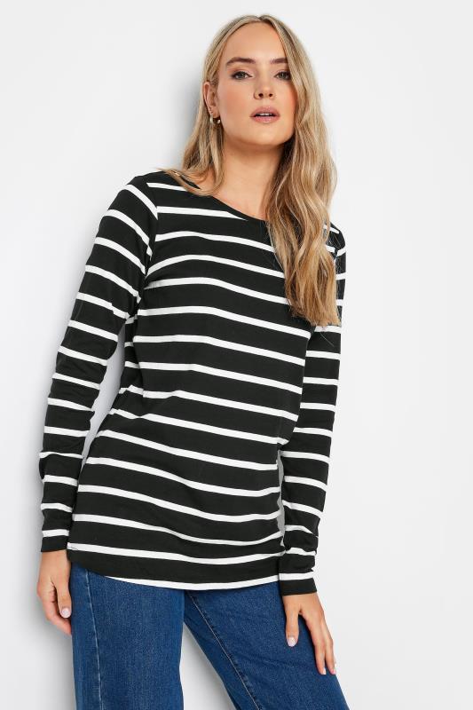 LTS Tall 2 PACK Black Stripe Print Long Sleeve T-Shirts | Long Tall Sally 2
