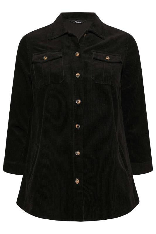 LIMITED COLLECTION Plus Size Womens Black Corduroy Shacket | Yours Clothing 6