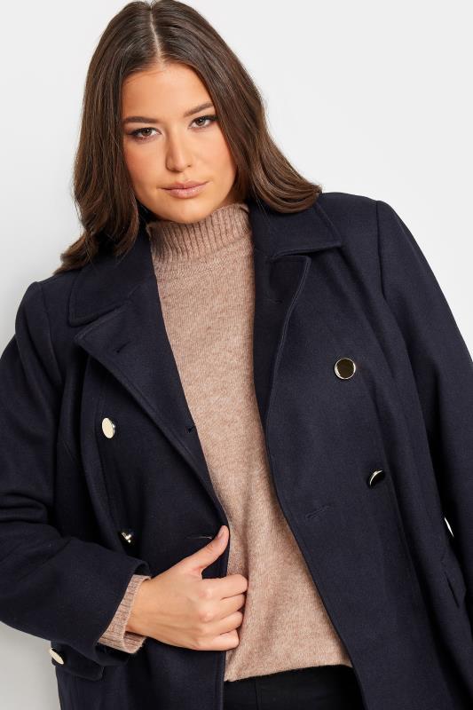YOURS Plus Size Navy Blue Collared Formal Coat | Yours Clothing 4