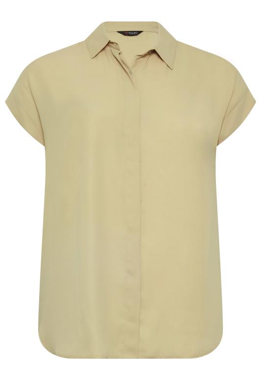 YOURS Plus Size Stone Brown Short Sleeve Shirt | Yours Clothing 6