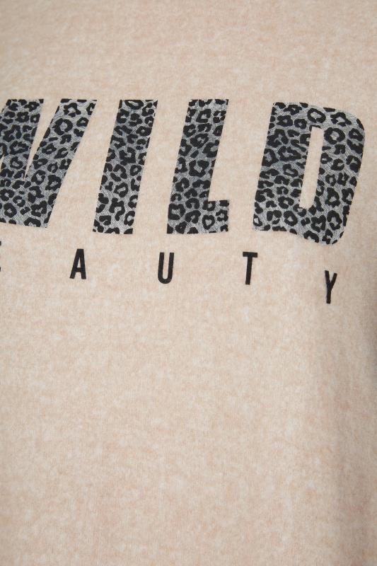 Beige Leopard Print 'Wild Beauty' Slogan Soft Handle Sweatshirt_S.jpg