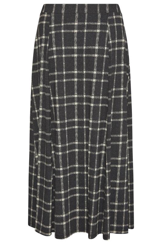 Plus Size Charcoal Grey Check Maxi Skirt | Yours Clothing 5