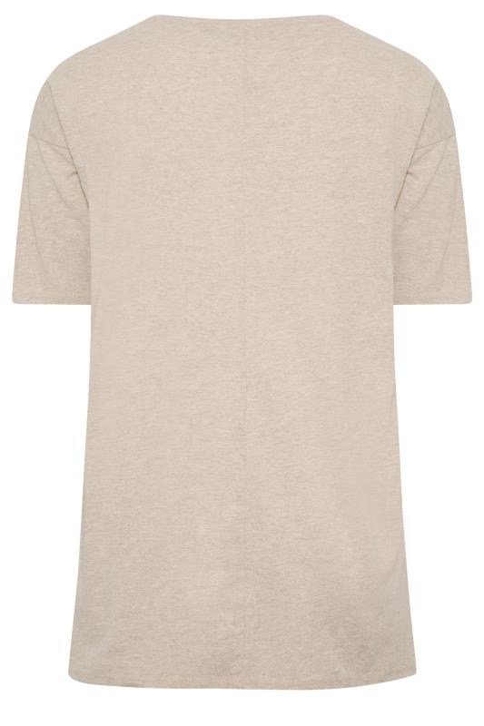 YOURS Curve Beige Brown 'Los Angeles' Split Hem T-Shirt | Yours Clothing  7