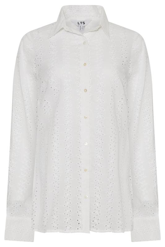 Tall Women's LTS White Broderie Anglaise Shirt | Long Tall Sally