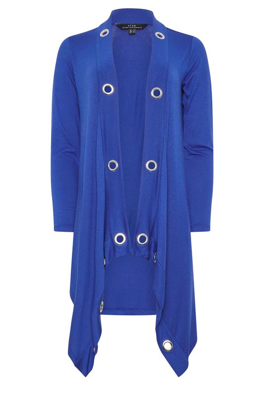 STAR Blue Eyelet Detail Waterfall Cardigan | StarByJM 5