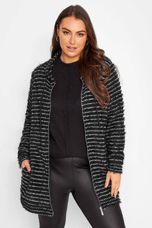 YOURS Plus Size Black Zip Through Hoodie | Yours Clothing 1
