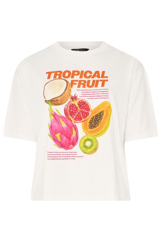 LIMITED COLLECTION Plus Size White 'Tropical Fruit' Graphic T-Shirt | Yours Clothing 5