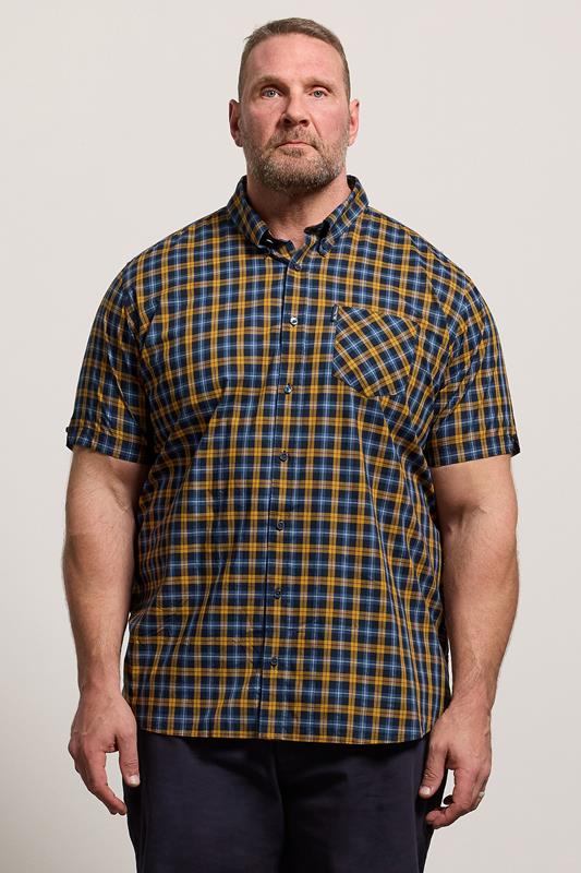  BEN SHERMAN Big & Tall Chemise jaune doré à carreaux