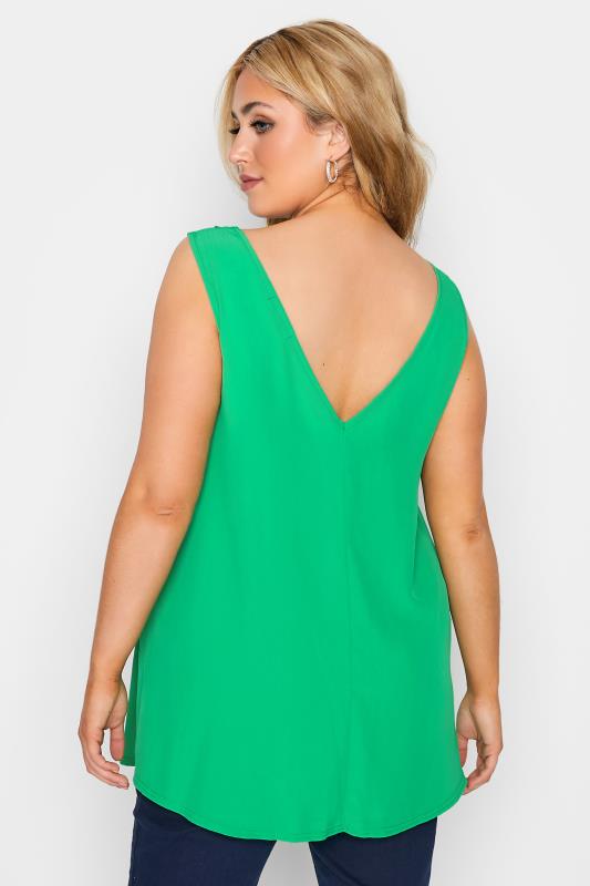 YOURS LONDON Curve Green Ruffle Vest Top_C.jpg