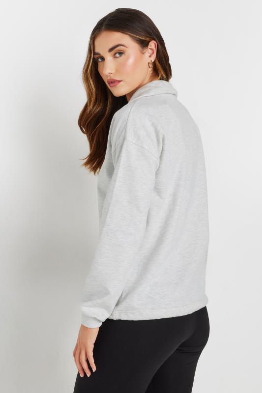 LTS Tall Grey Marl Drawstring Cross Over Sweatshirt | Long Tall Sally 3