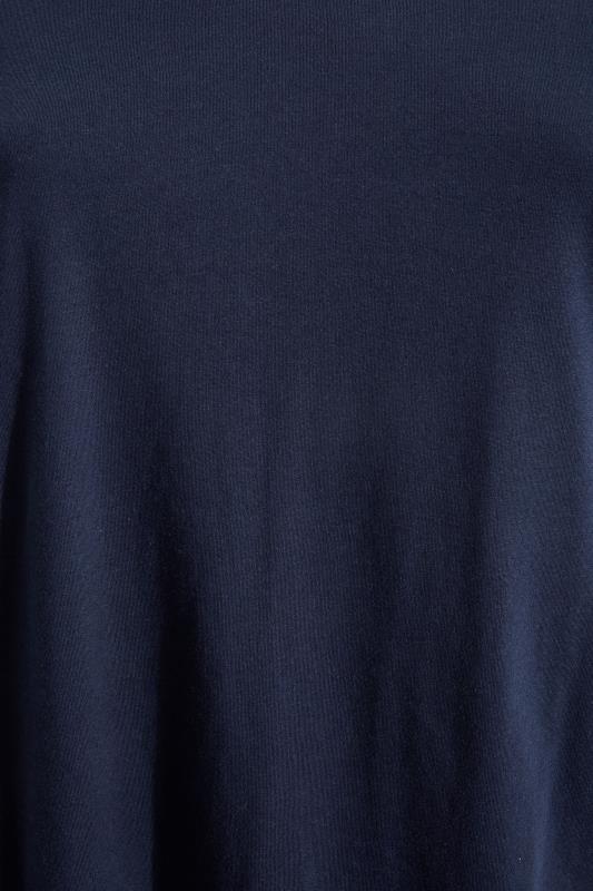 Curve Navy Blue Lace Detail Bubble Hem T-Shirt 5