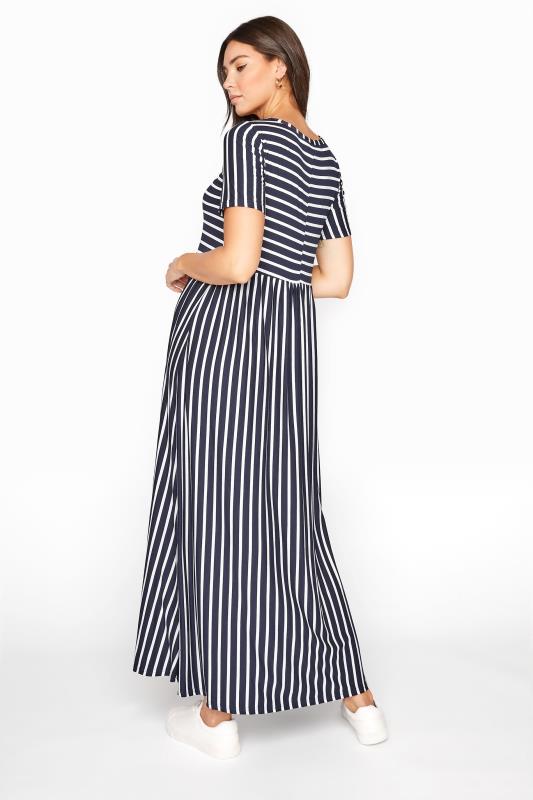 LTS Tall Navy Stripe Midi Dress 3
