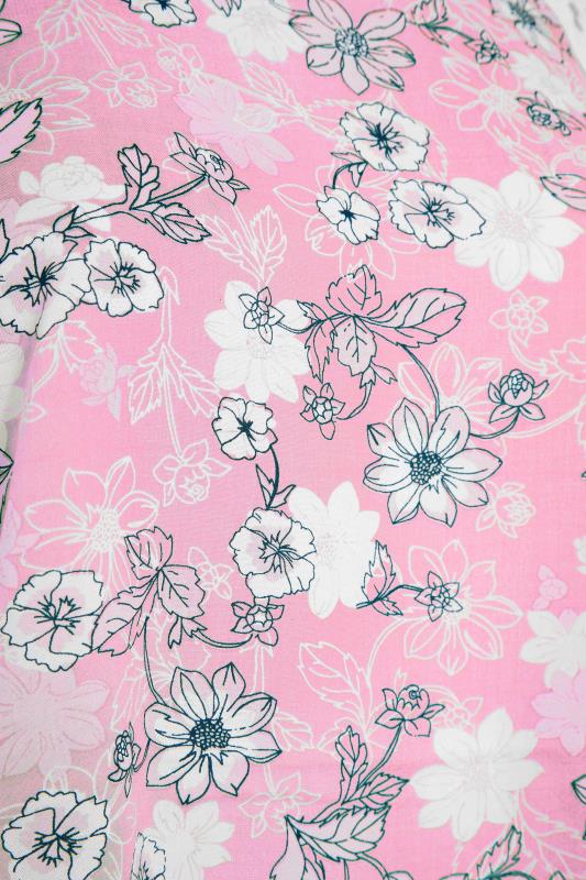 Curve Pink Floral Strappy Vest Top 5