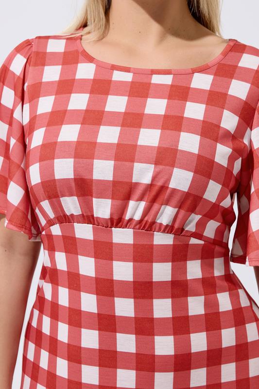 LIMITED COLLECTION Plus Size Red Gingham Dress | Yours Clothing 4