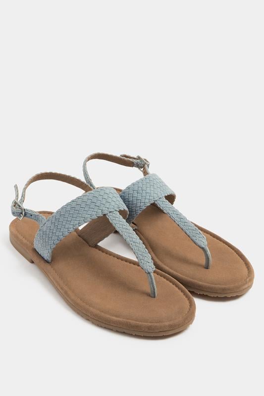  Blue Woven Toe Post Sandals In Extra EEE Wide Fit