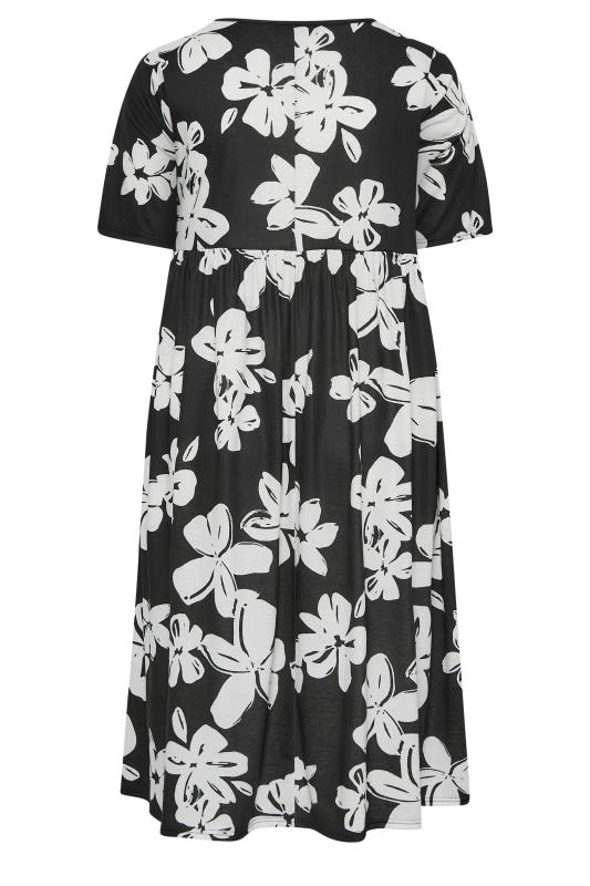 LIMITED COLLECTION Plus Size Curve Black Floral Print Midaxi Smock Dress | Yours Clothing 7