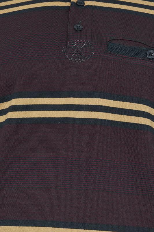 KAM Navy Long Sleeve Rugby Striped Polo Shirt | BadRhino 2