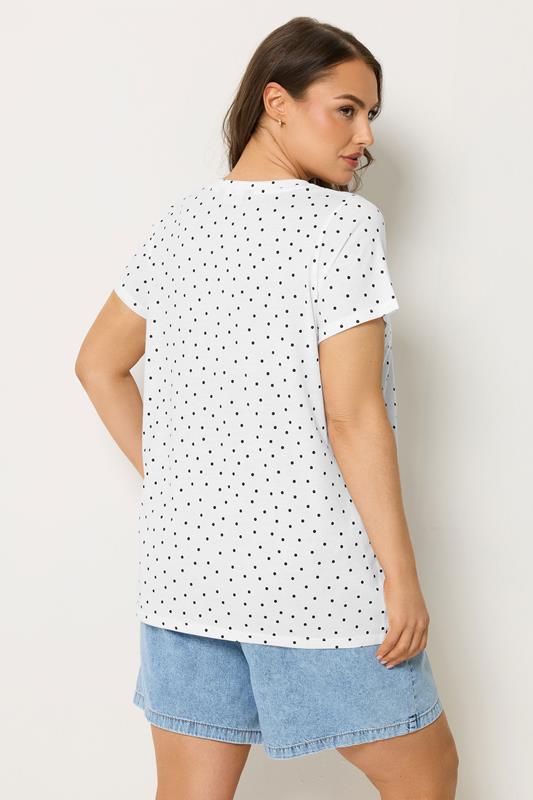 YOURS Plus Size Polka Dot Short Sleeve Top | Yours Clothing 2