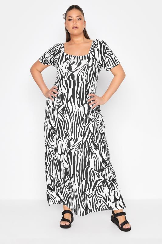 Plus Size  LIMITED COLLECTION Curve White Zebra Print Dress