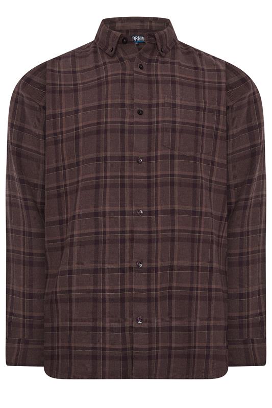  BadRhino Big & Tall Chemise manches longues bordeaux à carreaux