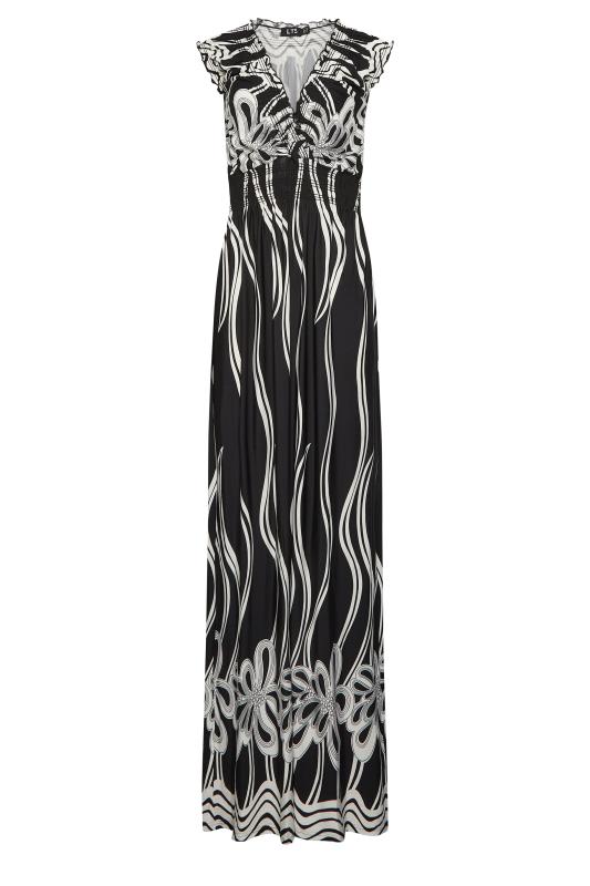 LTS Tall Black Monochrome Floral Maxi Dress | Long Tall Sally 6
