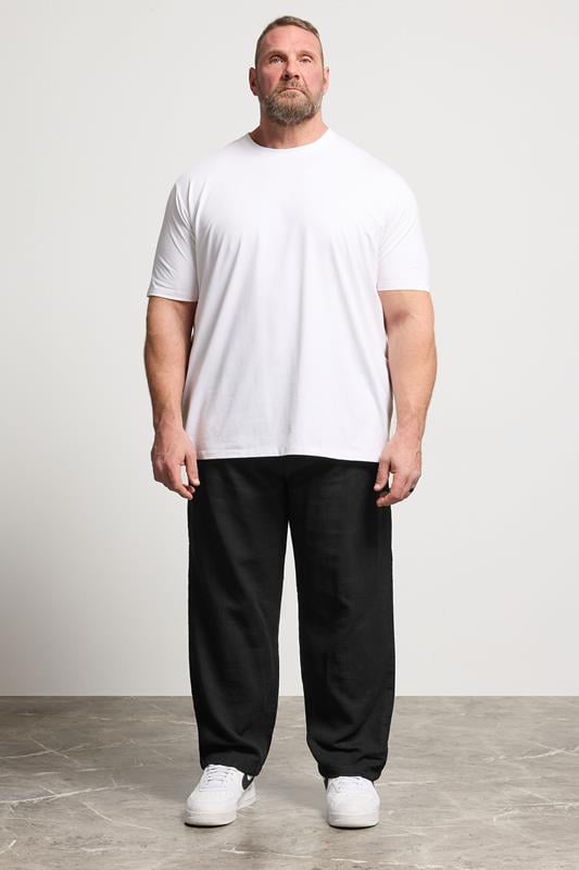 BadRhino Big & Tall Black Textured Trousers | BadRhino 4