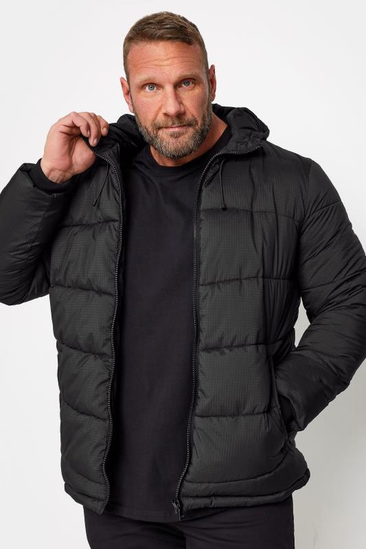 U.S. POLO ASSN. Men Dark Grey Panelled Colour Block Puffer Jacket