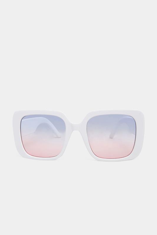 White Oversized Tinted Sunglasses 3