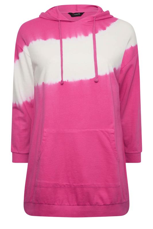 YOURS Plus Size Pink Tie Dye Hoodie | Yours Clothing 6