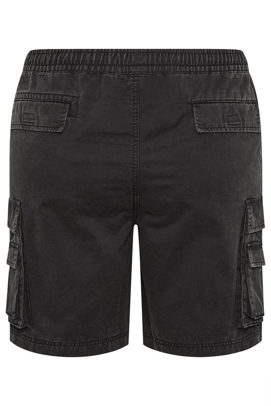 BadRhino Big & Tall Black Acid Washed Cargo Shorts | BadRhino 7