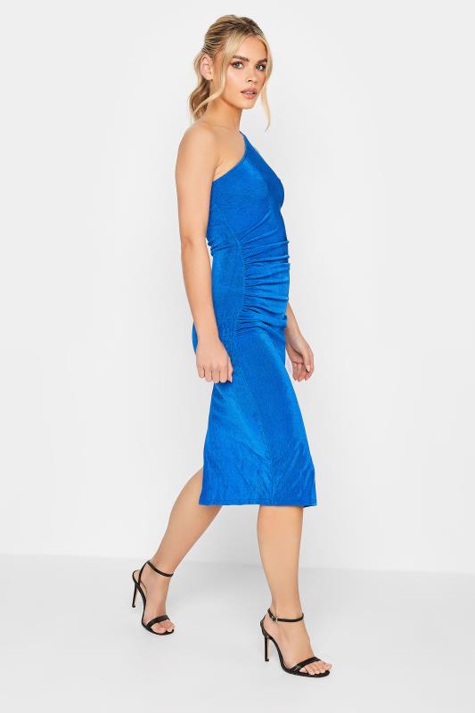 Petite Cobalt Blue Ruched One Shoulder Maxi Dress | PixieGirl 2
