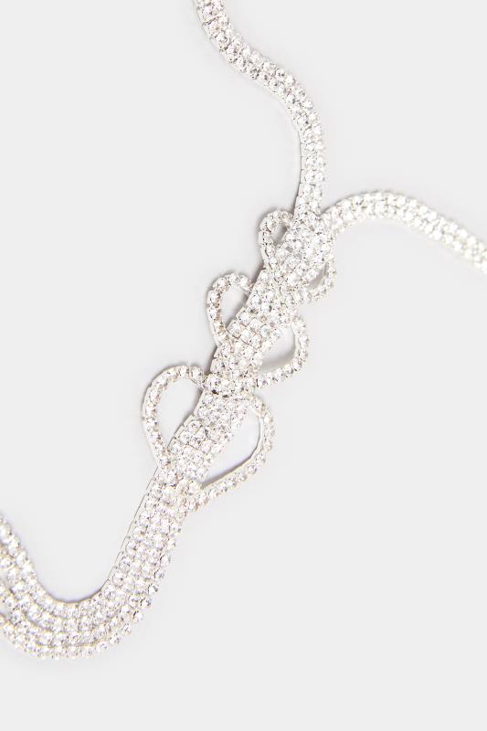 Silver Tone Circle Detail Diamante Necklace | Yours Clothing